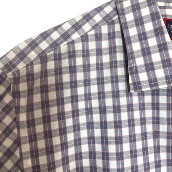 Untuckit Men’s Wrinkle-Free Marc Plaid Button Down in Navy/Maroon/White Size L - Picture 4 of 11